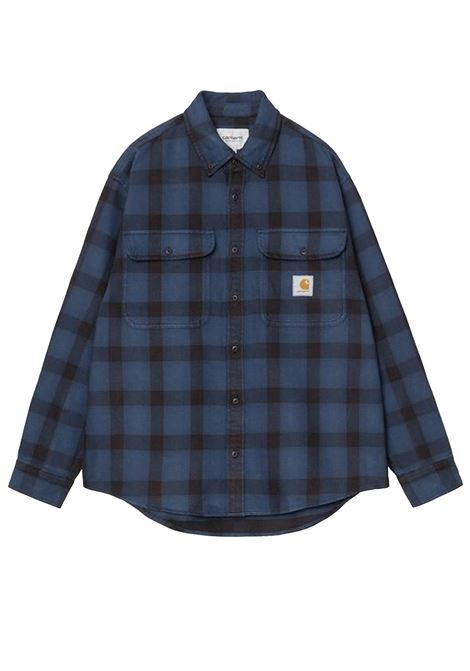camicia edmands uomo nera e blu CARHARTT WIP | I0359513GN.XX